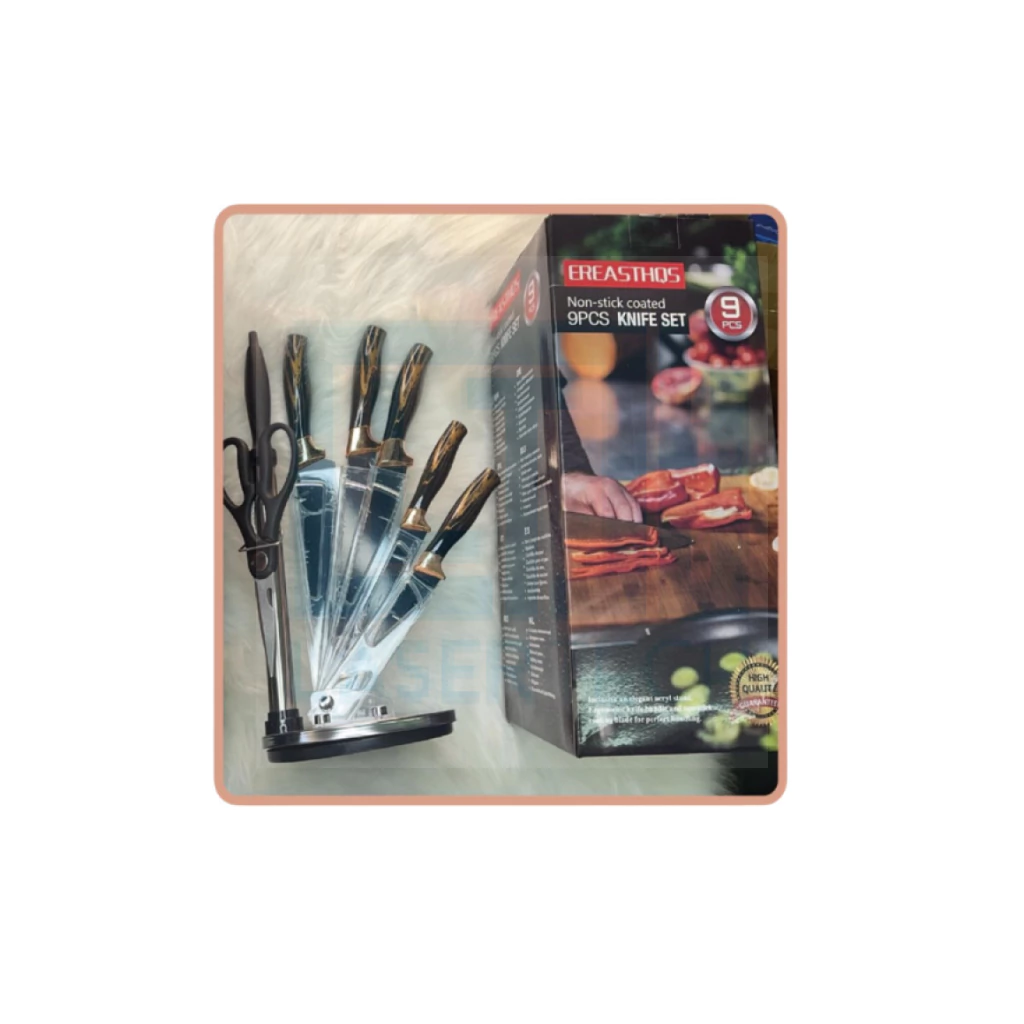 Imagem do Produto KIT FAQUEIRO CHURRASCO INOX 9 PÇS JYW-052 - Atacado e Dropshipping